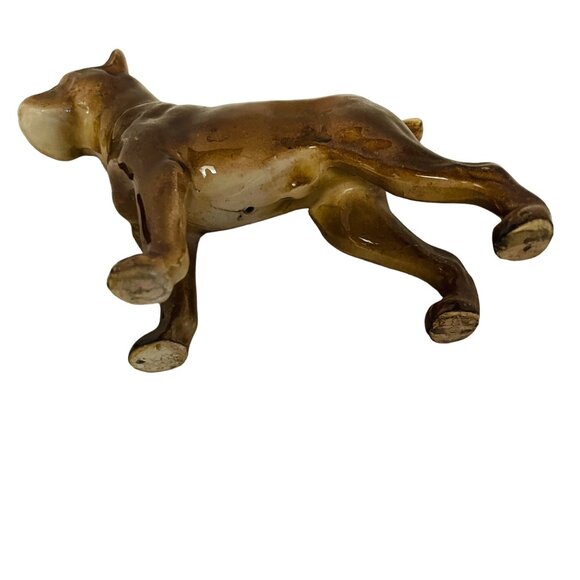 Vintage Ceramic Boxer Dog Brown Figurine 4” Glaze - Picture 4 of 6